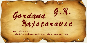 Gordana Majstorović vizit kartica